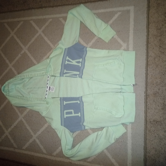 PINK Victoria's Secret Sweaters - PINK Mint Green and Blue Hoodie